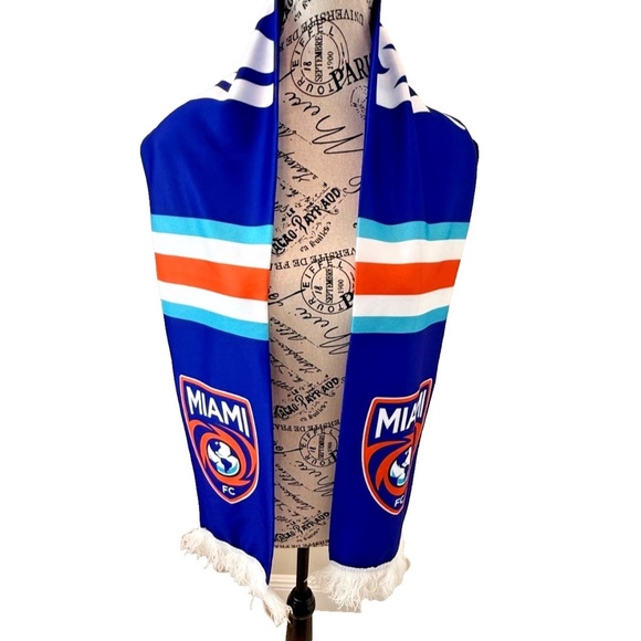 Miami FC‎ Futbol Club Fan Scarf; Soccer; Royal Blue w/Aqua/Orange; 60" x 7" - Picture 2 of 6